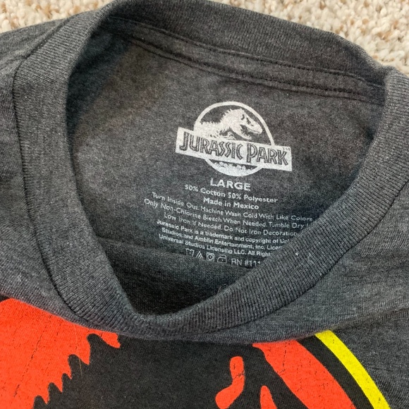 Jurassic Park Grey Graphic Tee Shirt Men's Large - Picture 3 of 3